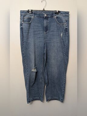 Addition Elle Relaxed Wide Jeans in Blue
